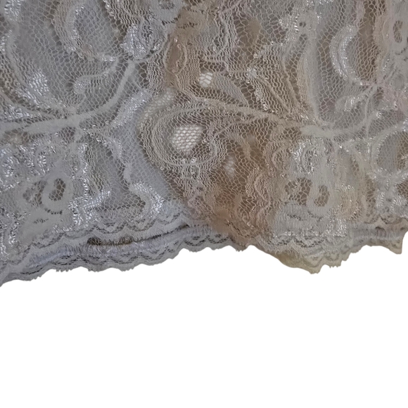 Zena Jeans Vintage Cream Floral Lace Bow Front Top Long Sleeve Small Y2K - Picture 6 of 12